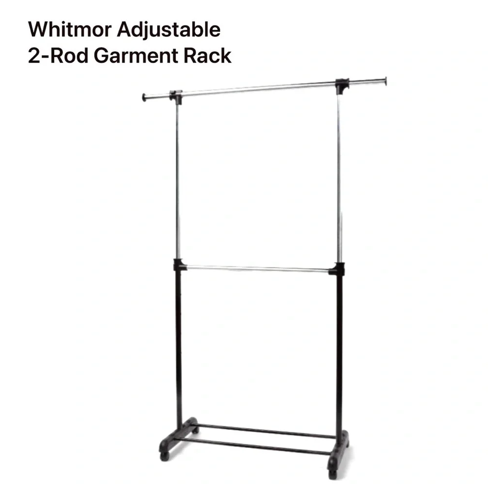 Whitmor™ Adjustable Rod Rolling Garment Rack